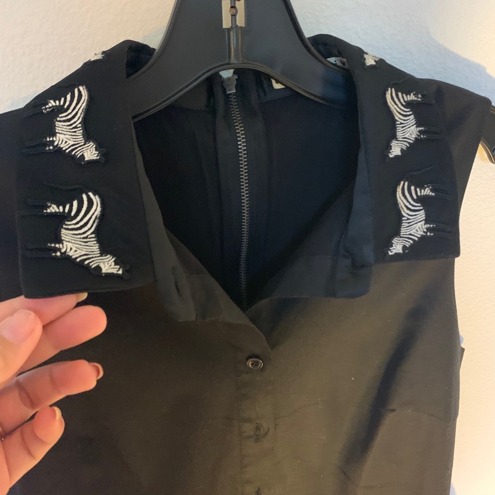 Alice and Olivia Zebra tulle shirt dress